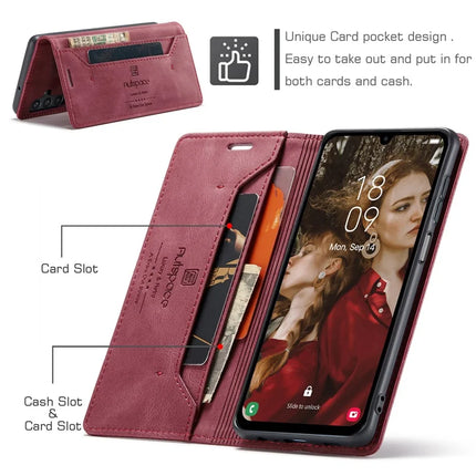For Samsung Galaxy A15 5G / Galaxy A15 4G Wallet Case AUTSPACE A01 Leather Stand Cover with RFID Blocking Card Holder