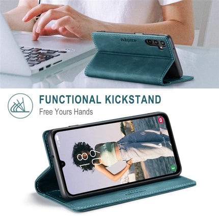 For Samsung Galaxy A15 5G / Galaxy A15 4G Wallet Case AUTSPACE A01 Leather Stand Cover with RFID Blocking Card Holder