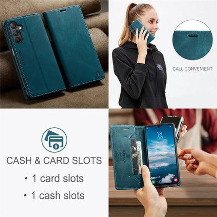For Samsung Galaxy A25 5G (Global) (161.0 x 76.5 x 8.3mm) Wallet Case AUTSPACE A01 Leather Stand Cover with RFID Blocking Card Holder