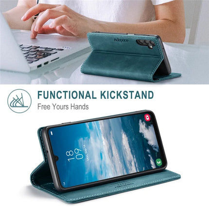 For Samsung Galaxy A25 5G (Global) (161.0 x 76.5 x 8.3mm) Wallet Case AUTSPACE A01 Leather Stand Cover with RFID Blocking Card Holder