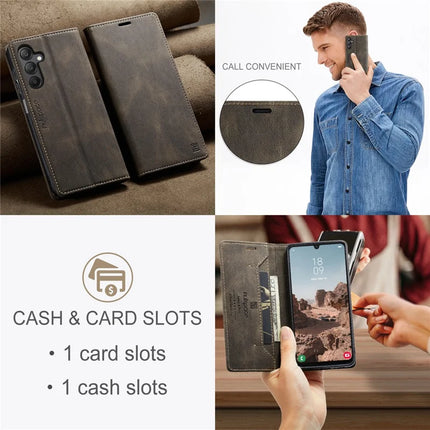 For Samsung Galaxy A25 5G (Global) (161.0 x 76.5 x 8.3mm) Wallet Case AUTSPACE A01 Leather Stand Cover with RFID Blocking Card Holder