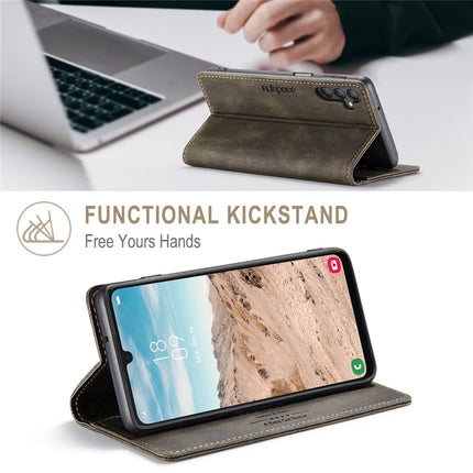 For Samsung Galaxy A25 5G (Global) (161.0 x 76.5 x 8.3mm) Wallet Case AUTSPACE A01 Leather Stand Cover with RFID Blocking Card Holder