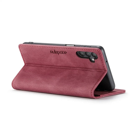 For Samsung Galaxy A25 5G (Global) (161.0 x 76.5 x 8.3mm) Wallet Case AUTSPACE A01 Leather Stand Cover with RFID Blocking Card Holder