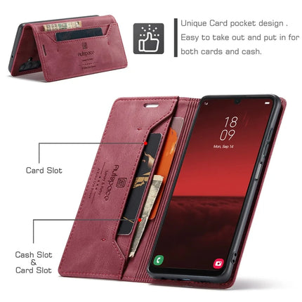 For Samsung Galaxy A25 5G (Global) (161.0 x 76.5 x 8.3mm) Wallet Case AUTSPACE A01 Leather Stand Cover with RFID Blocking Card Holder