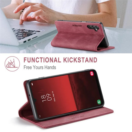 For Samsung Galaxy A25 5G (Global) (161.0 x 76.5 x 8.3mm) Wallet Case AUTSPACE A01 Leather Stand Cover with RFID Blocking Card Holder