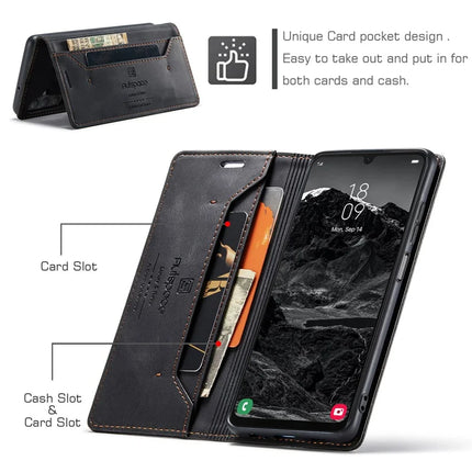 For Samsung Galaxy A25 5G (Global) (161.0 x 76.5 x 8.3mm) Wallet Case AUTSPACE A01 Leather Stand Cover with RFID Blocking Card Holder