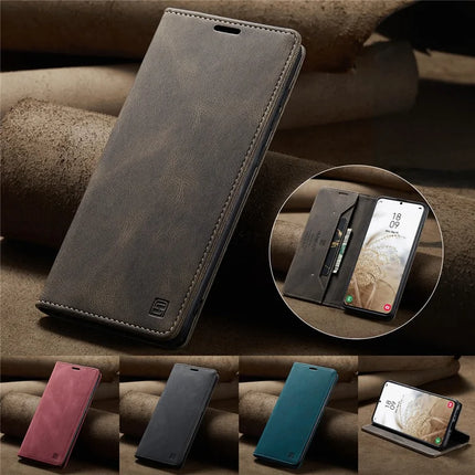 For Samsung Galaxy A35 5G Wallet Case AUTSPACE A01 Leather Stand Cover with RFID Blocking Card Holder