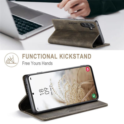 For Samsung Galaxy A35 5G Wallet Case AUTSPACE A01 Leather Stand Cover with RFID Blocking Card Holder