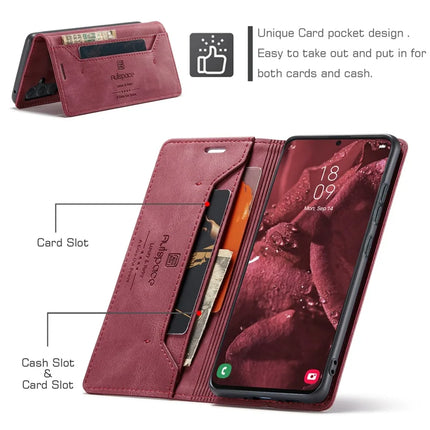 For Samsung Galaxy A35 5G Wallet Case AUTSPACE A01 Leather Stand Cover with RFID Blocking Card Holder