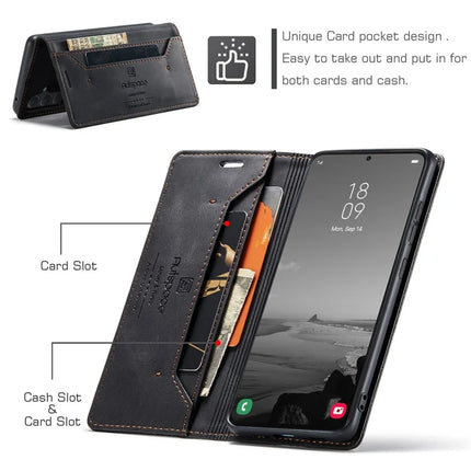 For Samsung Galaxy A35 5G Wallet Case AUTSPACE A01 Leather Stand Cover with RFID Blocking Card Holder