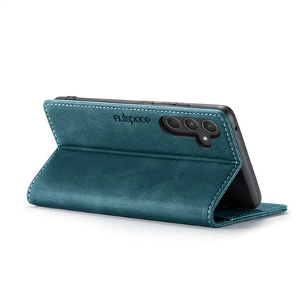 For Samsung Galaxy A55 5G Wallet Case AUTSPACE A01 Leather Stand Cover with RFID Blocking Card Holder