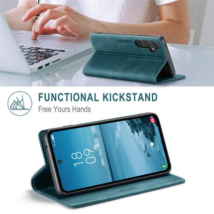 For Samsung Galaxy A55 5G Wallet Case AUTSPACE A01 Leather Stand Cover with RFID Blocking Card Holder
