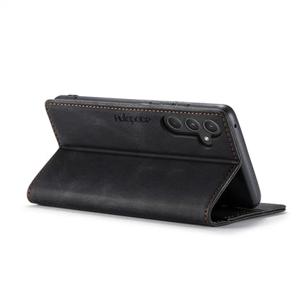 For Samsung Galaxy A55 5G Wallet Case AUTSPACE A01 Leather Stand Cover with RFID Blocking Card Holder