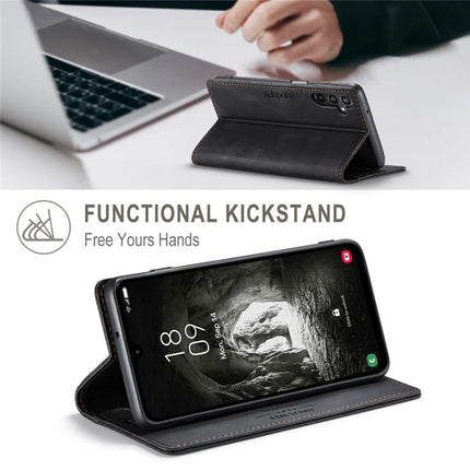 For Samsung Galaxy A16 5G Wallet Case AUTSPACE A01 Leather Stand Cover with RFID Blocking Card Holder