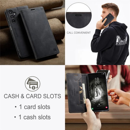 For Samsung Galaxy A16 5G Wallet Case AUTSPACE A01 Leather Stand Cover with RFID Blocking Card Holder