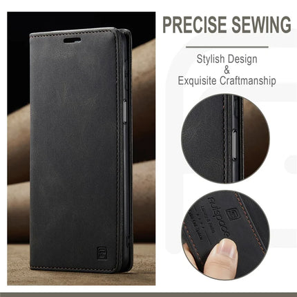 For Samsung Galaxy A16 5G Wallet Case AUTSPACE A01 Leather Stand Cover with RFID Blocking Card Holder