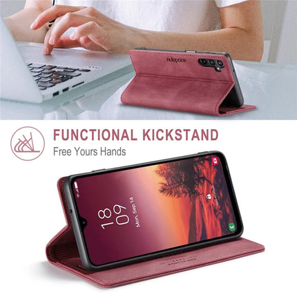 For Samsung Galaxy A16 5G Wallet Case AUTSPACE A01 Leather Stand Cover with RFID Blocking Card Holder