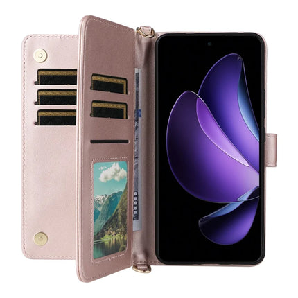 For Oppo Reno13 F 5G / 4G Wallet Case with Shoulder Strap Leather Phone Cover