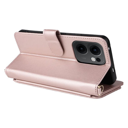 For Oppo Reno13 F 5G / 4G Wallet Case with Shoulder Strap Leather Phone Cover