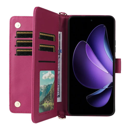 For Oppo Reno13 F 5G / 4G Wallet Case with Shoulder Strap Leather Phone Cover