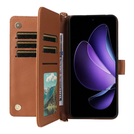 For Oppo Reno13 F 5G / 4G Wallet Case with Shoulder Strap Leather Phone Cover