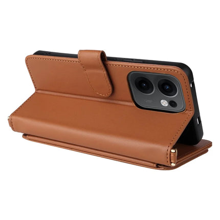 For Oppo Reno13 F 5G / 4G Wallet Case with Shoulder Strap Leather Phone Cover