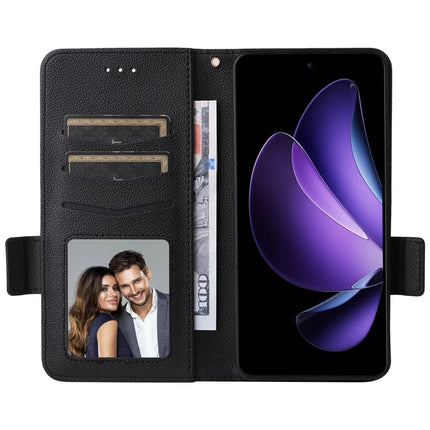 For Oppo Reno13 F 5G / 4G Case Litchi Texture PU Leather Wallet Flip Phone Cover