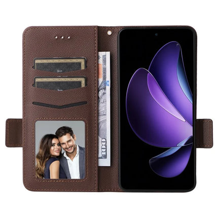 For Oppo Reno13 F 5G / 4G Case Litchi Texture PU Leather Wallet Flip Phone Cover