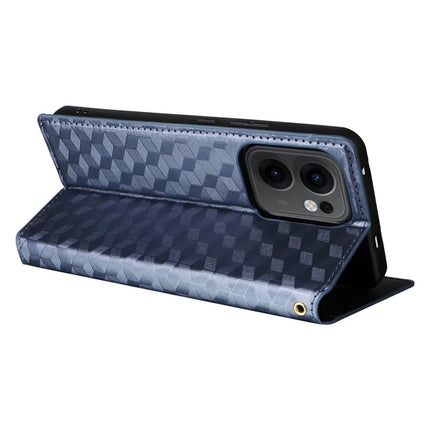For Oppo Reno13 F 5G / 4G Wallet Case Rhombus Imprinted Leather Phone Cover