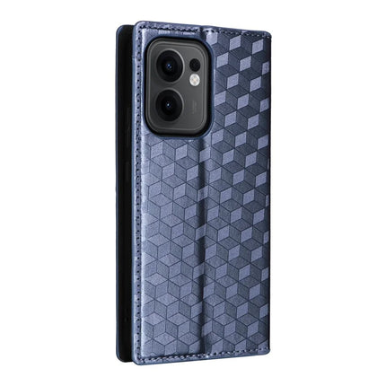 For Oppo Reno13 F 5G / 4G Wallet Case Rhombus Imprinted Leather Phone Cover