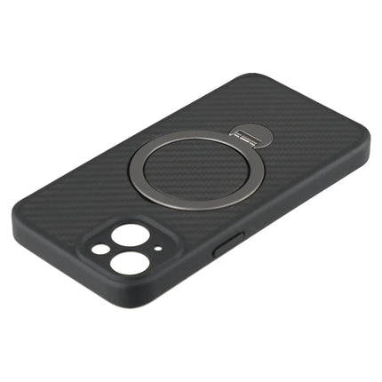For iPhone 13 Case Compatible with MagSafe Kickstand TPU + PC Phone Cover Carbon Fiber Texture