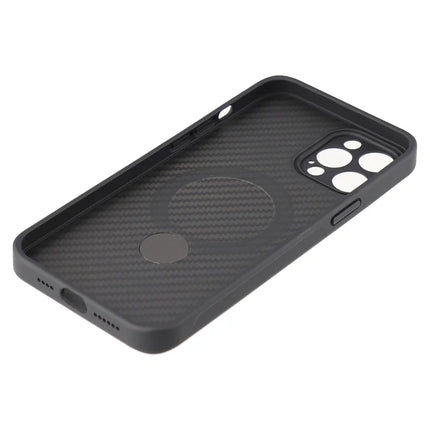 For iPhone 12 Pro Max Case Compatible with MagSafe Kickstand TPU + PC Phone Cover Carbon Fiber Texture