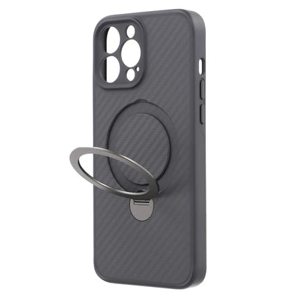 For iPhone 13 Pro Max Case Compatible with MagSafe Kickstand TPU + PC Phone Cover Carbon Fiber Texture