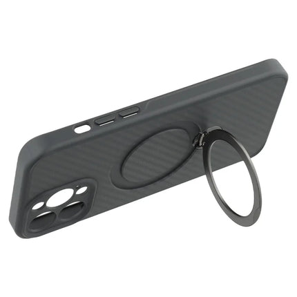 For iPhone 13 Pro Max Case Compatible with MagSafe Kickstand TPU + PC Phone Cover Carbon Fiber Texture