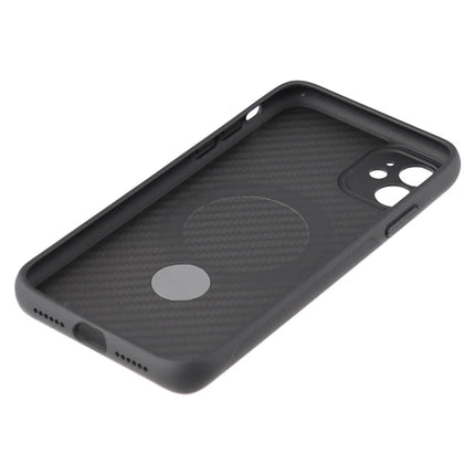 For iPhone 11 Case Compatible with MagSafe Kickstand TPU + PC Phone Cover Carbon Fiber Texture