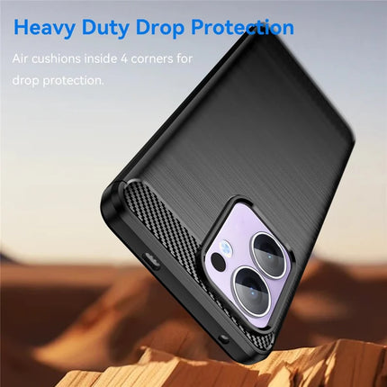 For Oppo Reno13 F 5G Case Protective Phone Cover Carbon Fiber Texture Brushed