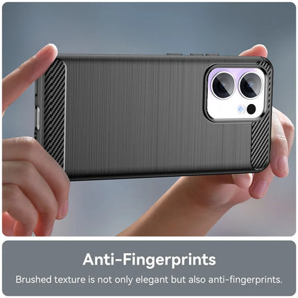 For Oppo Reno13 F 5G Case Protective Phone Cover Carbon Fiber Texture Brushed