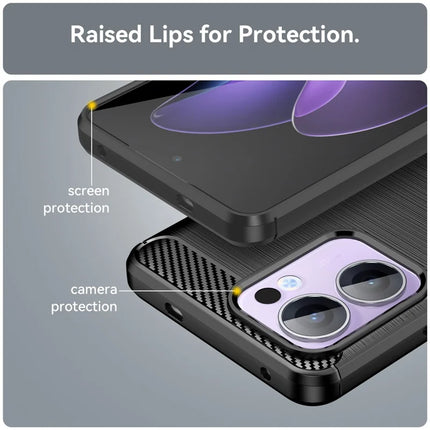 For Oppo Reno13 F 5G Case Protective Phone Cover Carbon Fiber Texture Brushed