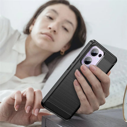 For Oppo Reno13 F 5G Case Protective Phone Cover Carbon Fiber Texture Brushed