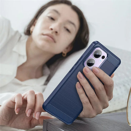 For Oppo Reno13 F 5G Case Protective Phone Cover Carbon Fiber Texture Brushed