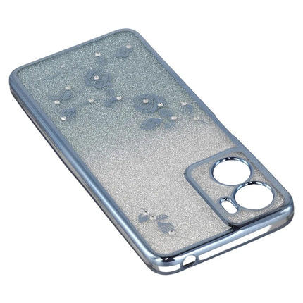 KADEM For Motorola Moto G05 4G  /  E15 4G Case Ring Kickstand TPU Flowers Phone Cover Gradient Glitter