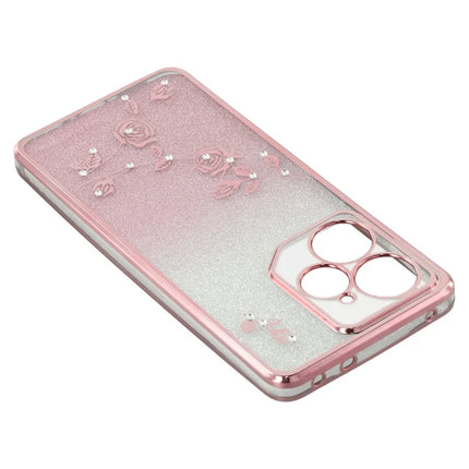 KADEM For Realme Neo7 5G Case Ring Kickstand TPU Flowers Phone Cover Gradient Glitter