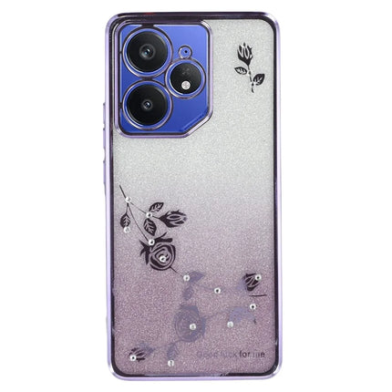 KADEM For Realme Neo7 5G Case Ring Kickstand TPU Flowers Phone Cover Gradient Glitter