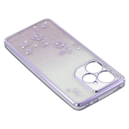 KADEM For Realme Neo7 5G Case Ring Kickstand TPU Flowers Phone Cover Gradient Glitter