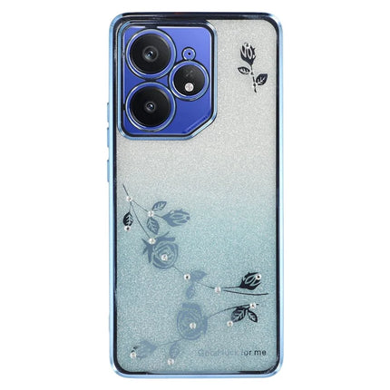 KADEM For Realme Neo7 5G Case Ring Kickstand TPU Flowers Phone Cover Gradient Glitter