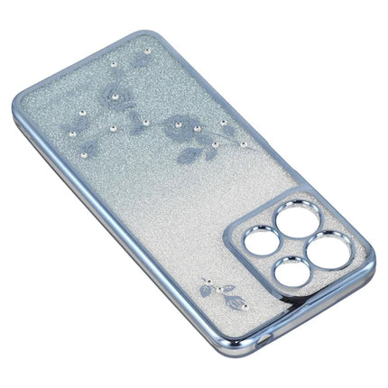KADEM For Motorola Moto G15 4G / G15 Power 4G Case with Kickstand TPU Flowers Phone Cover Gradient Glitter