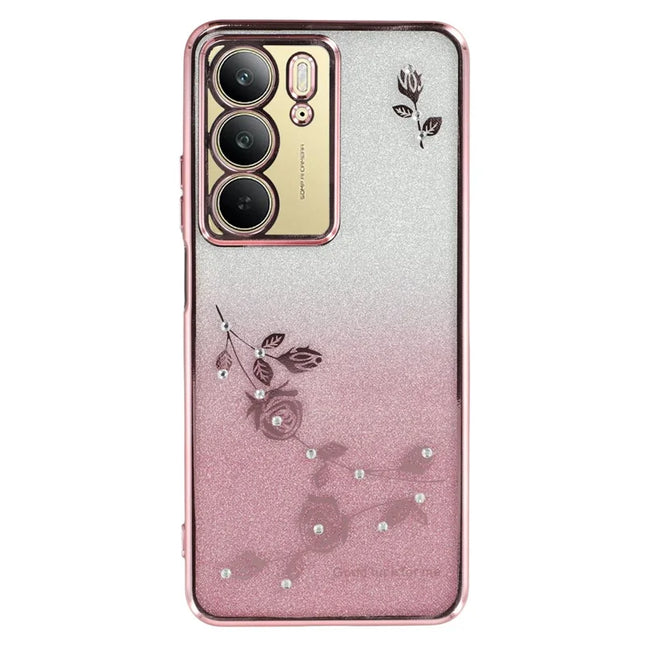 KADEM For Realme C75 Case Flower TPU Flexible Gradient Phone Cover - Rose Gold