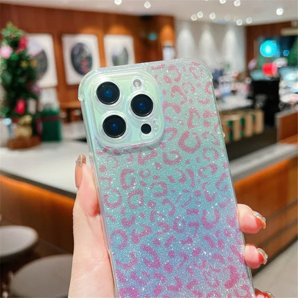 For iPhone 16 Pro Max Case Gradient TPU Phone Back Cover with Glitter Card Rhinestones Decor Strap