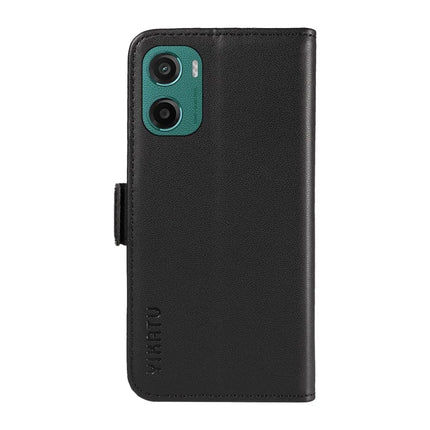 For Motorola Moto G15 4G Wallet Phone Case YIKATU YK-003 Leather Stand Cover -  Black