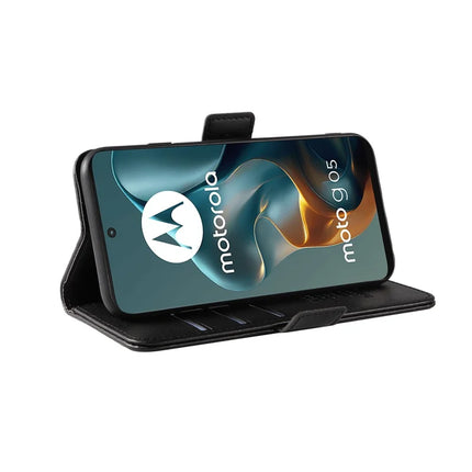 For Motorola Moto G15 4G Wallet Phone Case YIKATU YK-003 Leather Stand Cover -  Black